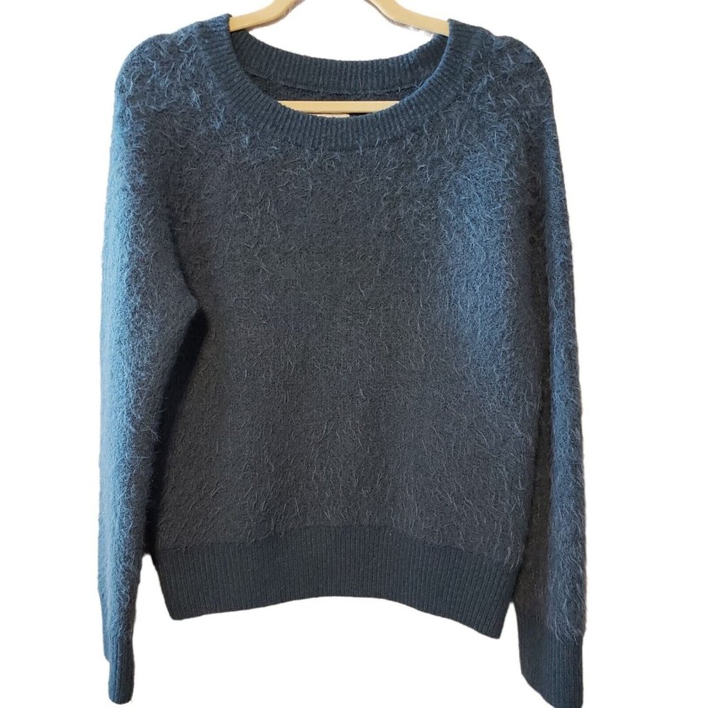 Lou & Grey Womens fuzzy‎ Knit Sweater Long Sleeve Crew Neck Wool Blend size M